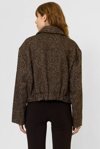 Apiece Apart Ria Cropped Back Jacket Herringbone