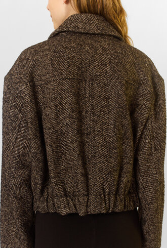 Apiece Apart Ria Cropped Back Jacket Herringbone