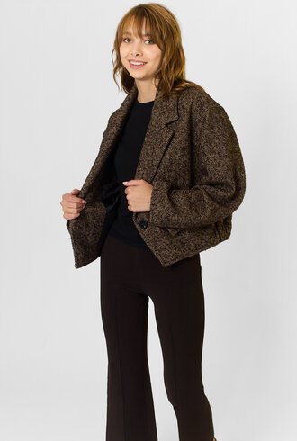 Apiece Apart Ria Cropped Back Jacket Herringbone