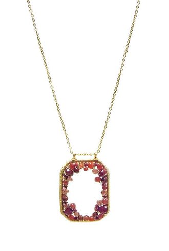 Dana Kellin Fashion Open Pendant with Mixed Cognac Stones