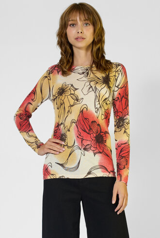 Kokun Crew Pullover Flower Print