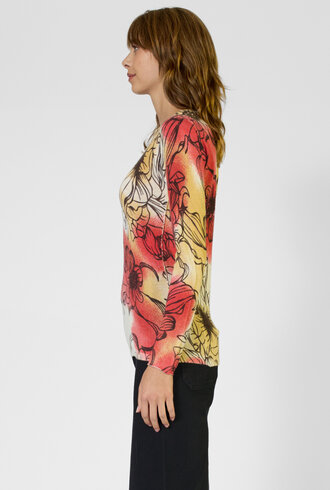 Kokun Crew Pullover Flower Print