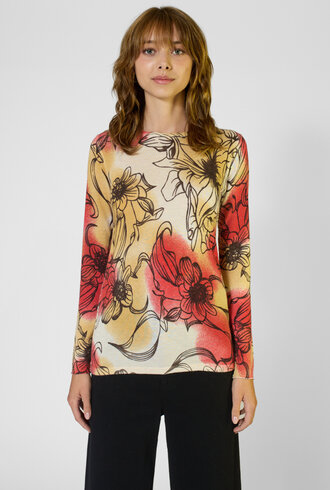 Kokun Crew Pullover Flower Print