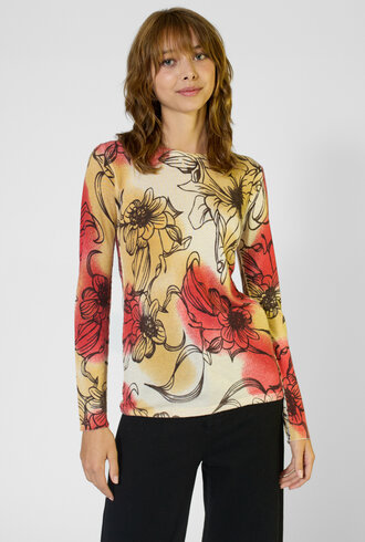Kokun Crew Pullover Flower Print