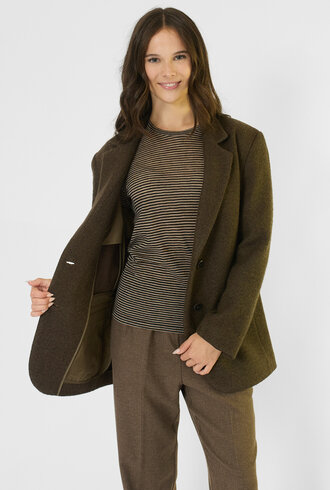 Pomandere Long Jacket Khaki