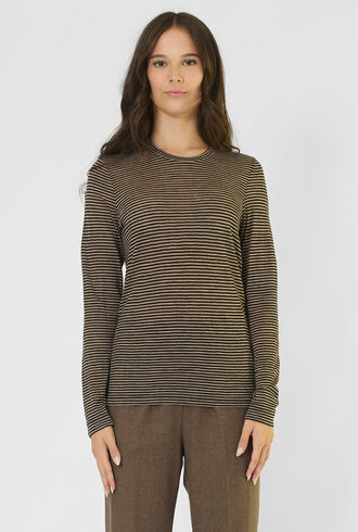Pomandere T-Shirt Stripe Dove Gray