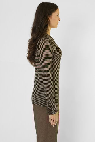 Pomandere T-Shirt Stripe Dove Gray