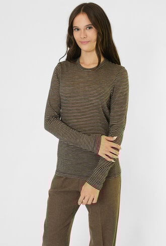 Pomandere T-Shirt Stripe Dove Gray