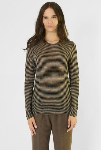 Pomandere T-Shirt Stripe Dove Gray
