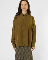 Pomandere Cotton and Silk Shirt Khaki