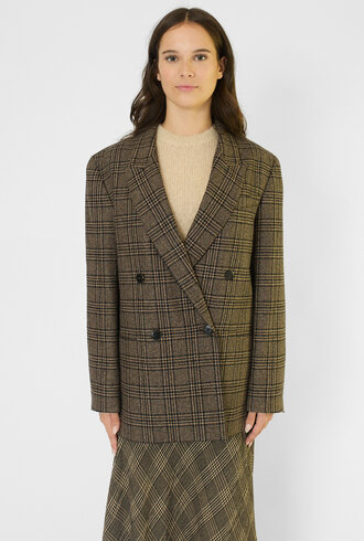 Pomandere Prince of Wales Flannel Jacket Dove Grey