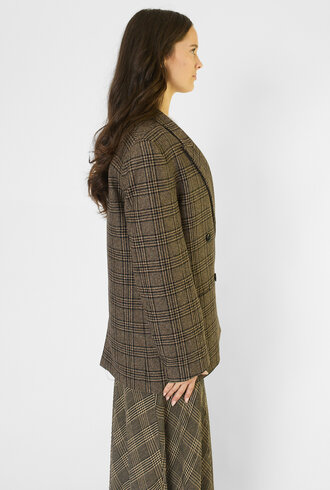 Pomandere Prince of Wales Flannel Jacket Dove Grey