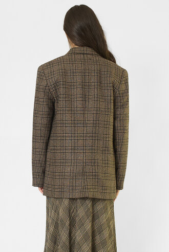 Pomandere Prince of Wales Flannel Jacket Dove Grey