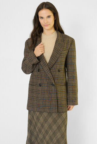 Pomandere Prince of Wales Flannel Jacket Dove Grey