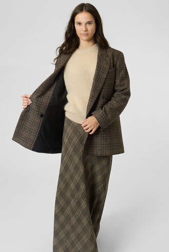 Pomandere Prince of Wales Flannel Jacket Dove Grey
