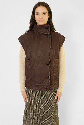 Pomandere Cotton Drill Vest Plum
