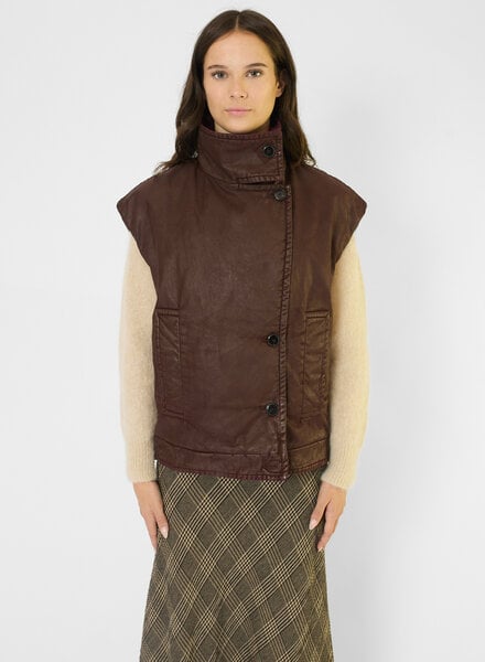 Pomandere Cotton Drill Vest Plum