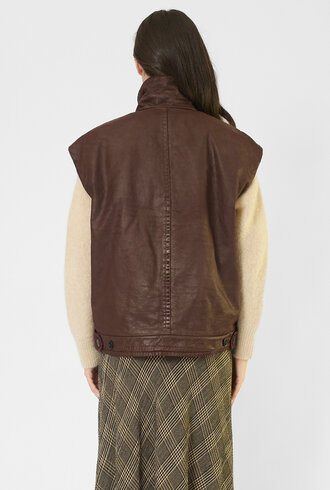 Pomandere Cotton Drill Vest Plum