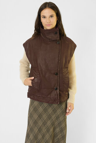 Pomandere Cotton Drill Vest Plum