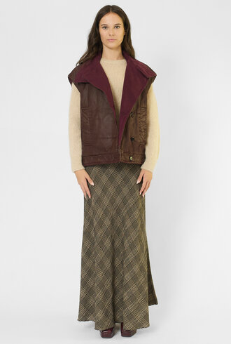 Pomandere Cotton Drill Vest Plum