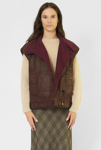 Pomandere Cotton Drill Vest Plum