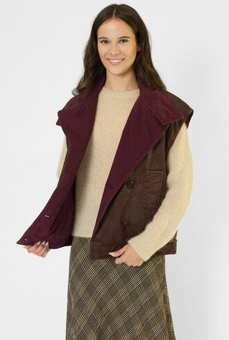 Pomandere Cotton Drill Vest Plum