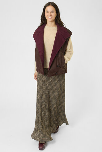 Pomandere Cotton Drill Vest Plum