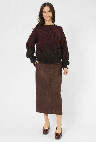 Pomandere Gradient Rib Crew Sweater Plum
