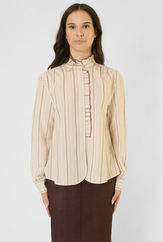 Pomandere Stripe Shirt Rust