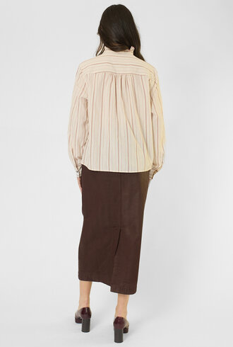 Pomandere Stripe Shirt Rust