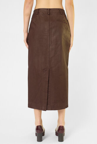 Pomandere Cotton Drill Skirt Plum