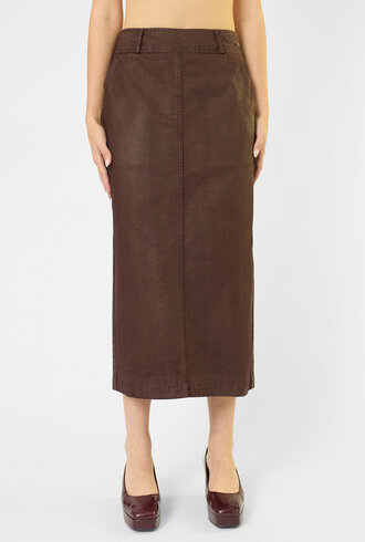 Pomandere Cotton Drill Skirt Plum