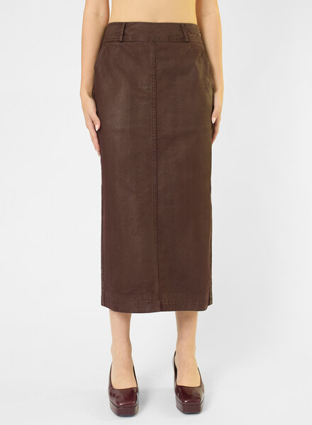 Pomandere Cotton Drill Skirt Plum
