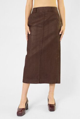Pomandere Cotton Drill Skirt Plum