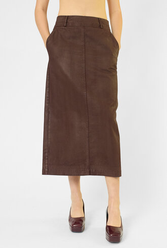 Pomandere Cotton Drill Skirt Plum