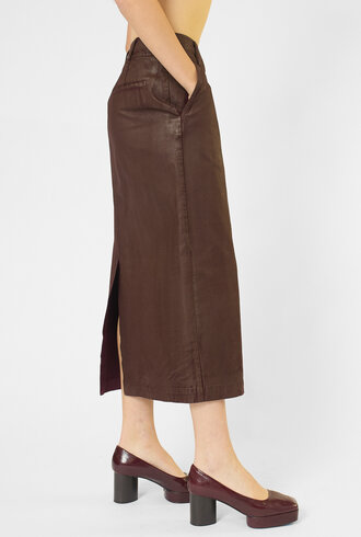 Pomandere Cotton Drill Skirt Plum
