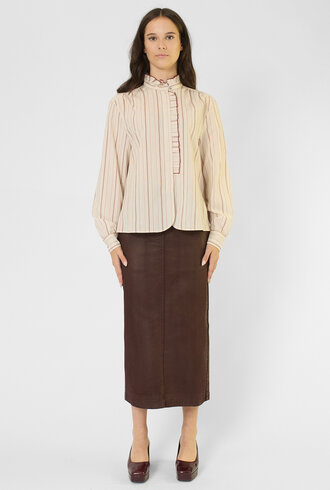 Pomandere Cotton Drill Skirt Plum