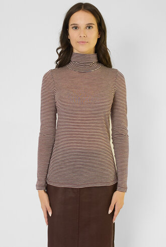 Pomandere T-Shirt Stripe Plum