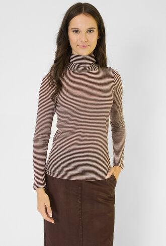 Pomandere T-Shirt Stripe Plum