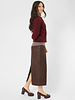 Pomandere  Crew Cardigan Wine Red