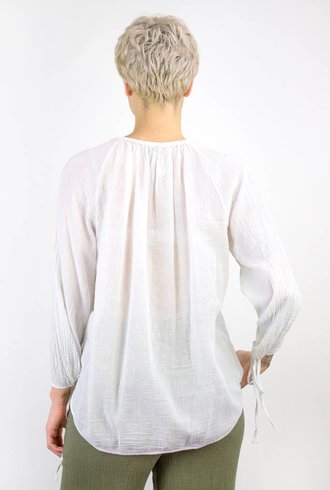 Raquel Allegra Little Peasant Blouse Dirty White