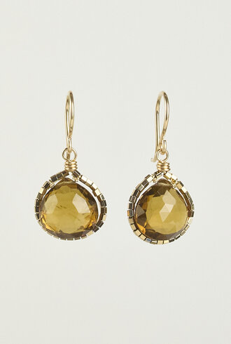 Dana Kellin Fashion  Smoky Quartz Gold Earrings
