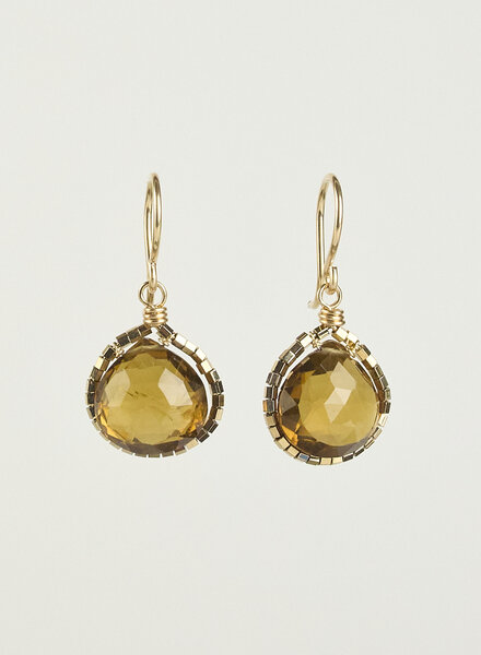 Dana Kellin Fashion Smoky Quartz Gold Earrings