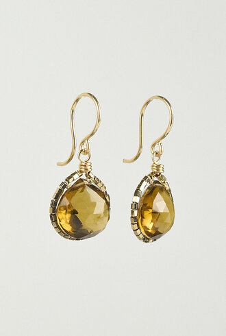 Dana Kellin Fashion  Smoky Quartz Gold Earrings