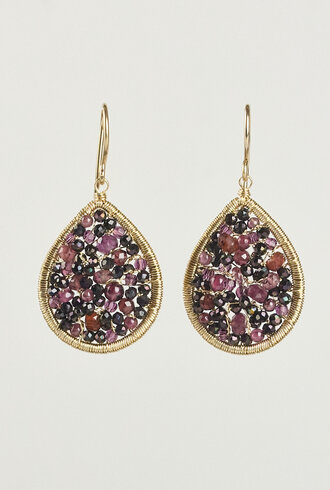 Dana Kellin Fashion Teardrop Pinot Gold Earrings