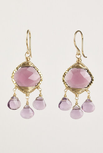 Dana Kellin Fashion Pinot Drop Gold Earrings