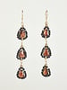 Dana Kellin Fashion Three Teardrop Garnet Earrings