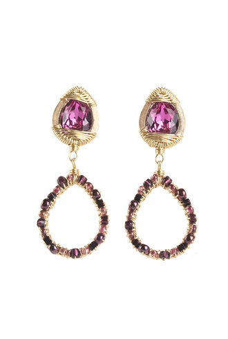 Dana Kellin Fashion Pinot Drop Gold Post Earrings