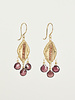 Dana Kellin Fashion Garnet Gold Drop Earrings