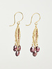 Dana Kellin Fashion Garnet Gold Drop Earrings